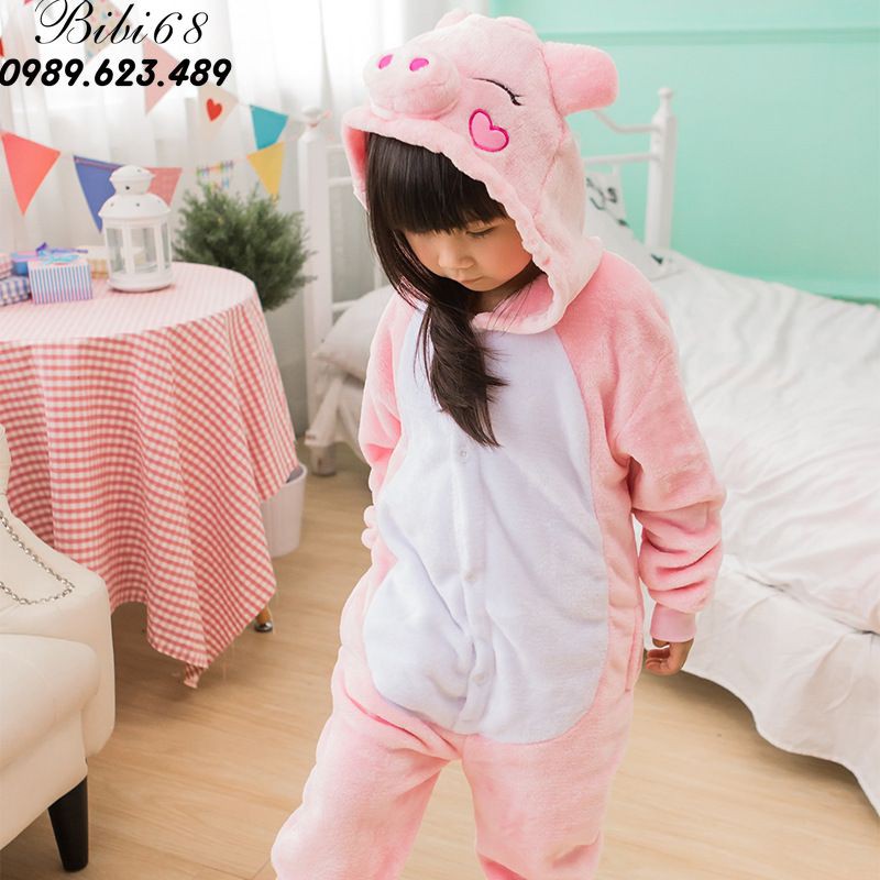 [mã BLUE5 giảm 5k] Bộ Đồ hình thú liền thân lông mịn Pijama dành Cho Người Lớn và Trẻ Em Hoạt Hình Cosplay