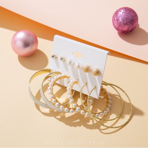 Inneed earings- Set 6 khuyên tai Korea