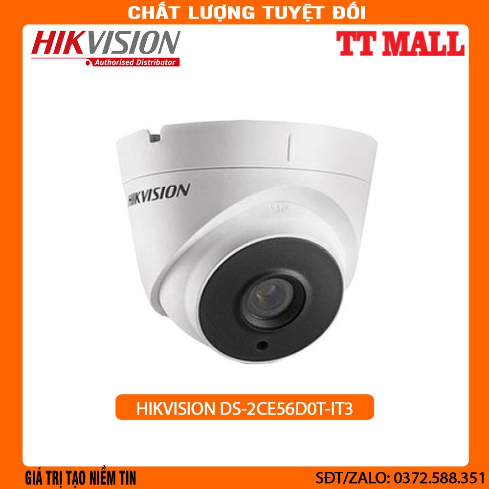 CAMERA HDTVI DOME HIKVISION DS-2CE56D0T-IT3 (2.0MP)