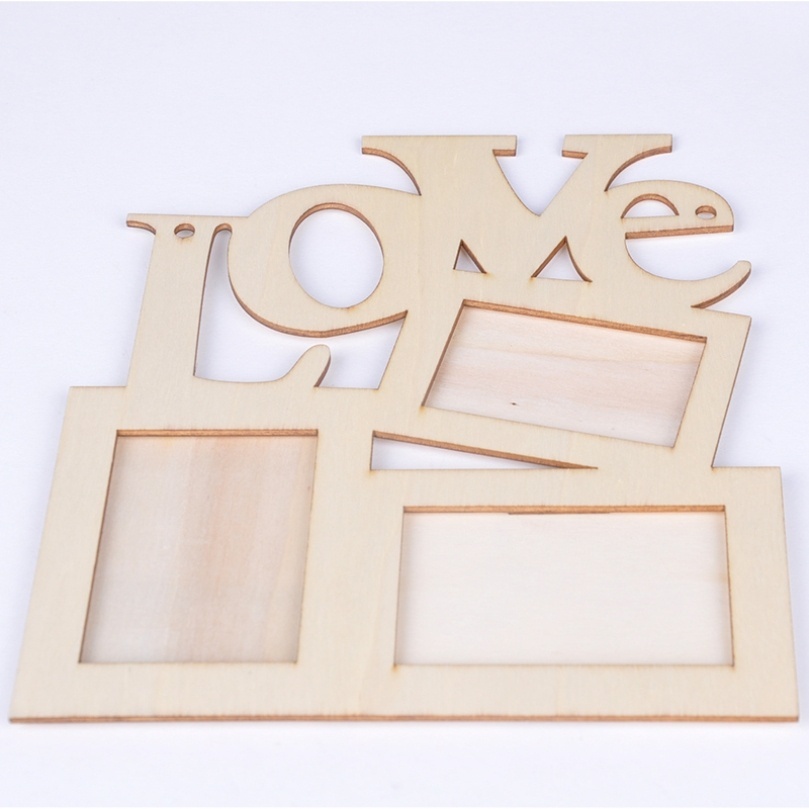 1 Khung Ảnh Gỗ Hình Trái Tim Rỗng Màu Trắng Trang Trí Ngày Valentine DIY