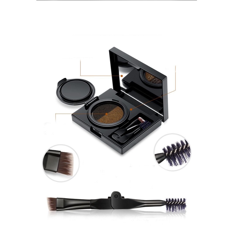 Cushion kẻ lông mày Gecomo 4 trong 1, bột, phấn kẻ chân mày Gecomo 2 tone màu chống thấm nước và mồ hôi