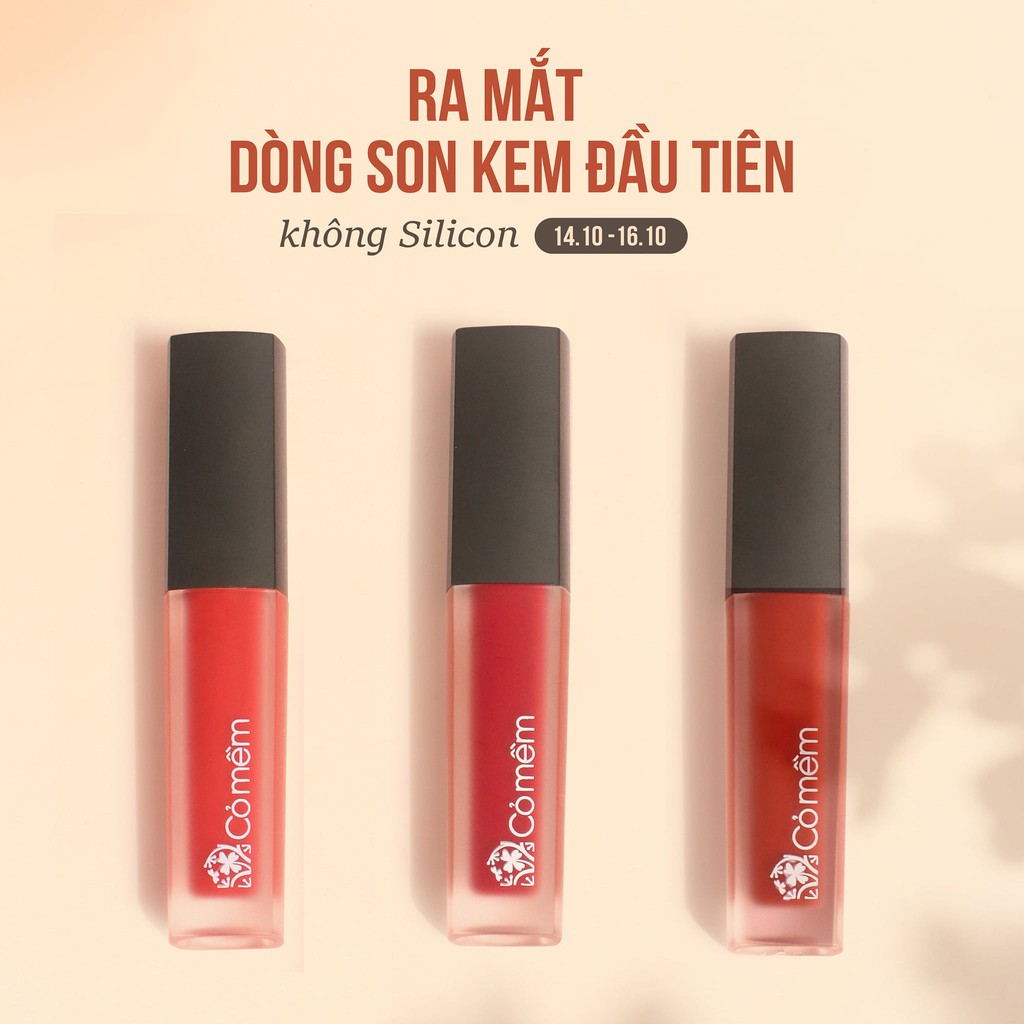 Son Kem Nhung Lì Mượt Không Silicone Cỏ Mềm Màu Đẹp An Toàn Từ Thiên Nhiên 3ml