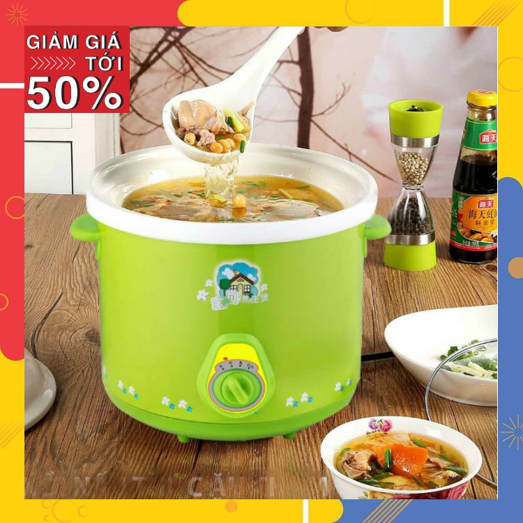 Nồi điện hầm cháo, sườn, kho cá, Nồi nấu cháo chậm cho bé 1.5L / 2.5L tiện lợi đa năng