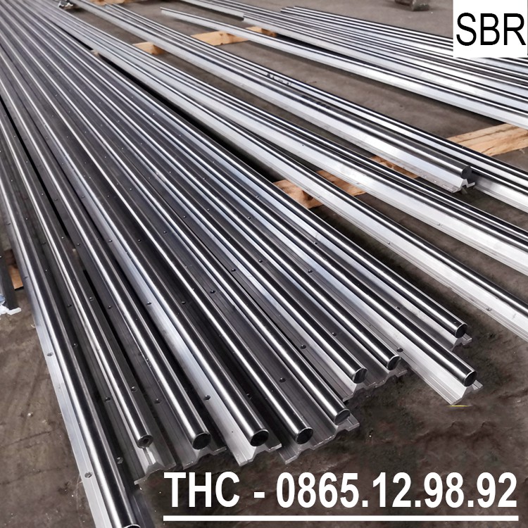 Ray Trượt Thanh Trượt Tròn Máy Cắt Gỗ Bàn (2 Ray Ø20 dài 1.5 mét + 4 Ổ Bi) Ty Trượt Có Đế SBR Dẫn Hướng CNC Chính Xác