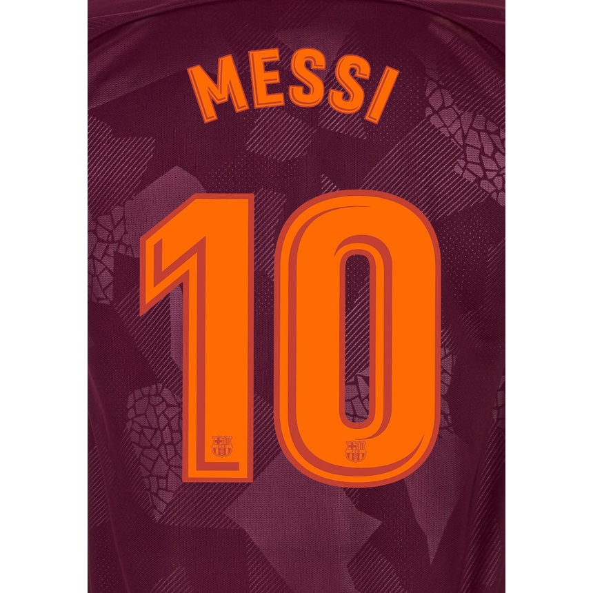 Bộ tên số cầu thủ Messi 10 Barcelona 2015 2016 2017 2018 away third nameset shirt jersey official font