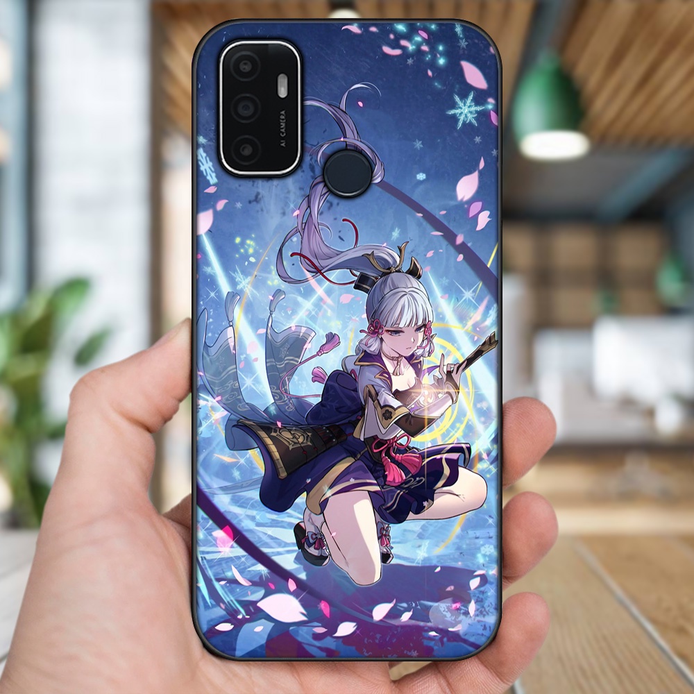 Ốp lưng Oppo A53 viền đen in hình Ayaka Genshin Impact