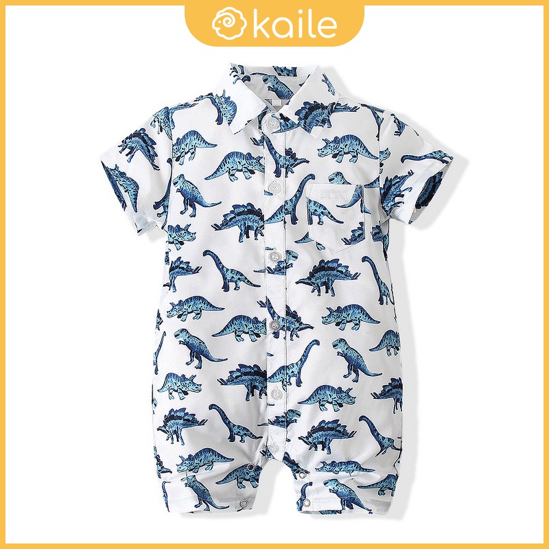 Bộ Đồ Hóa Trang Dễ Thương Cho Bé Trai 0-3 Tuổi⚡️Bộ Áo Liền Quần Dạng Vest Tay Ngắn In Hình Khủng Long Dành Cho Bé Trai⚡️Bộ Đồ Kaile Thiết Kế Dễ Thương Cho Bé