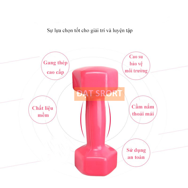 Tạ Tay Bọc Cao Su Loại 4 KG - Tập Gym , Thể Thao Tại Nhà , Phòng Tập