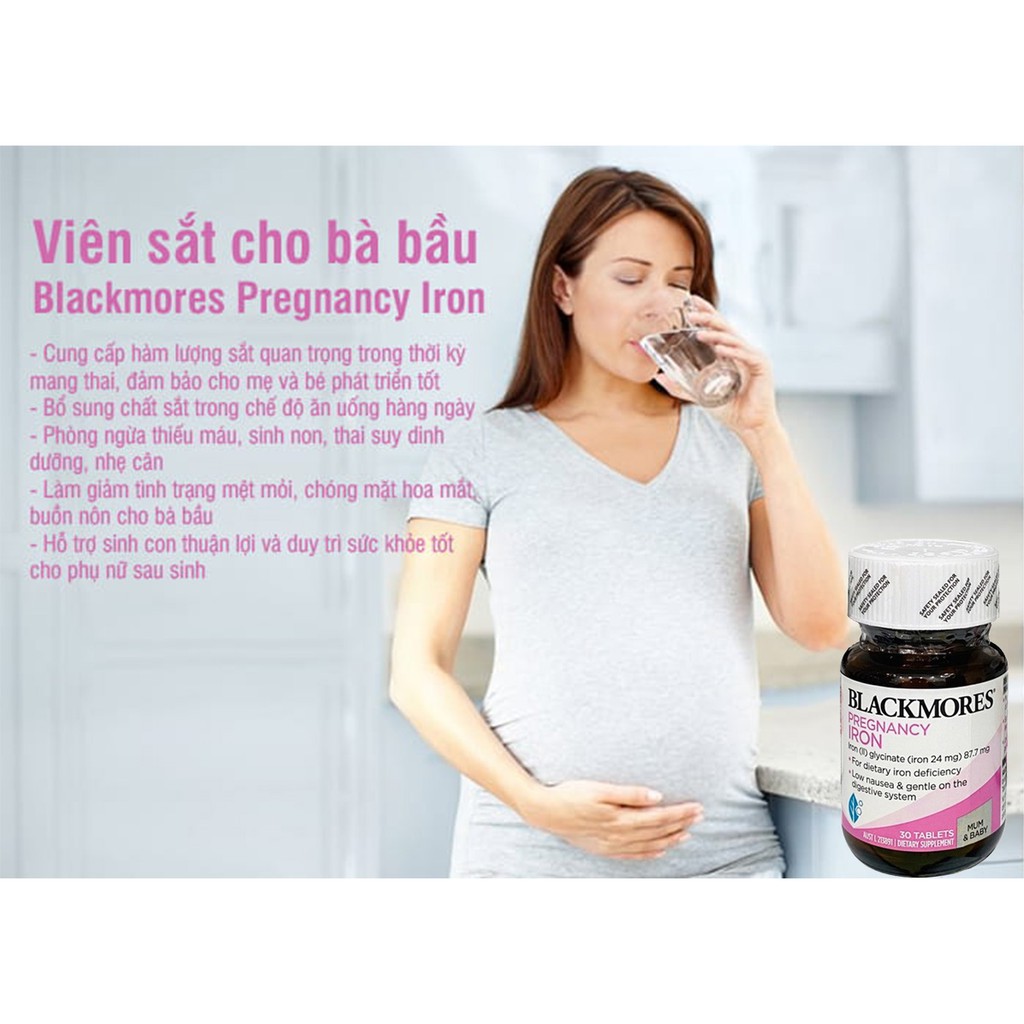 Blackmores Pregnancy Iron 30 viên bổ sung sắt cho bà bầu của Úc