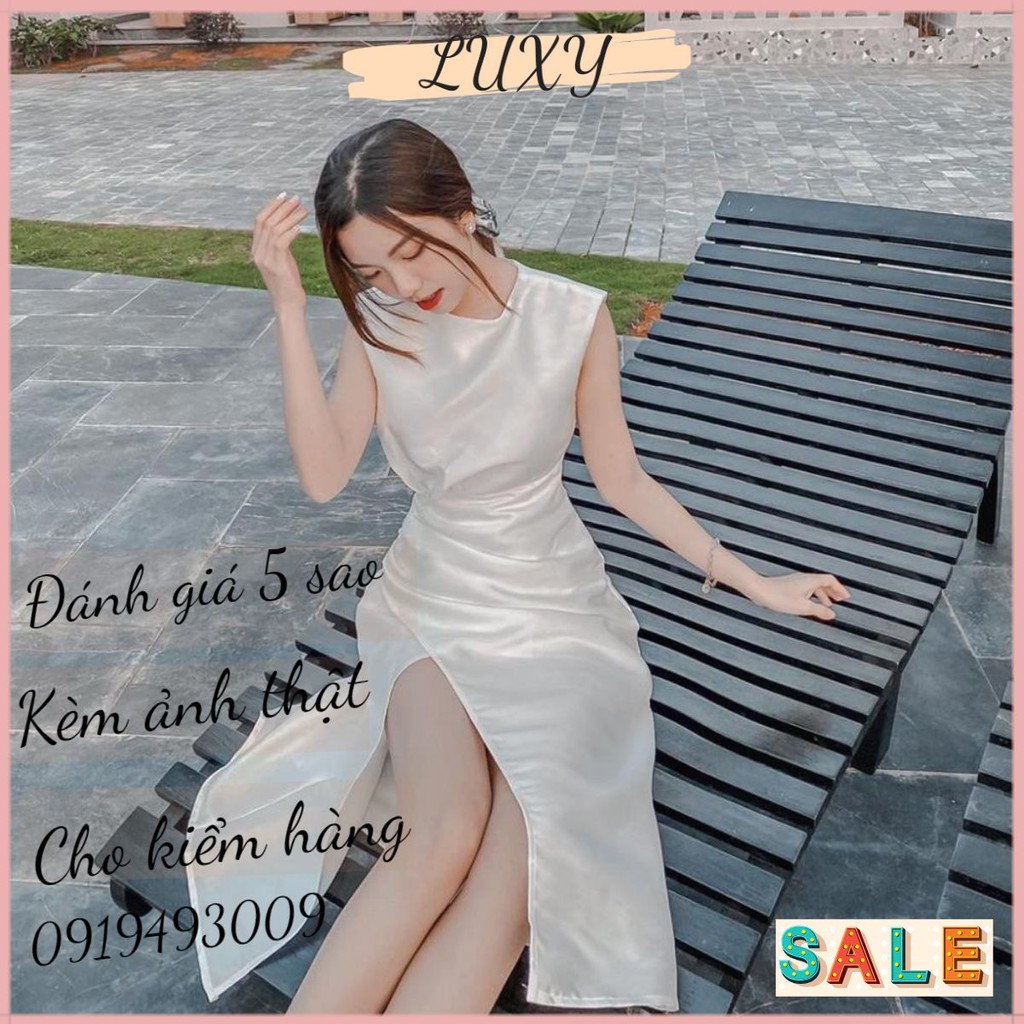 Đầm dự tiệc xẻ tà sang trọng kèm ảnh thật