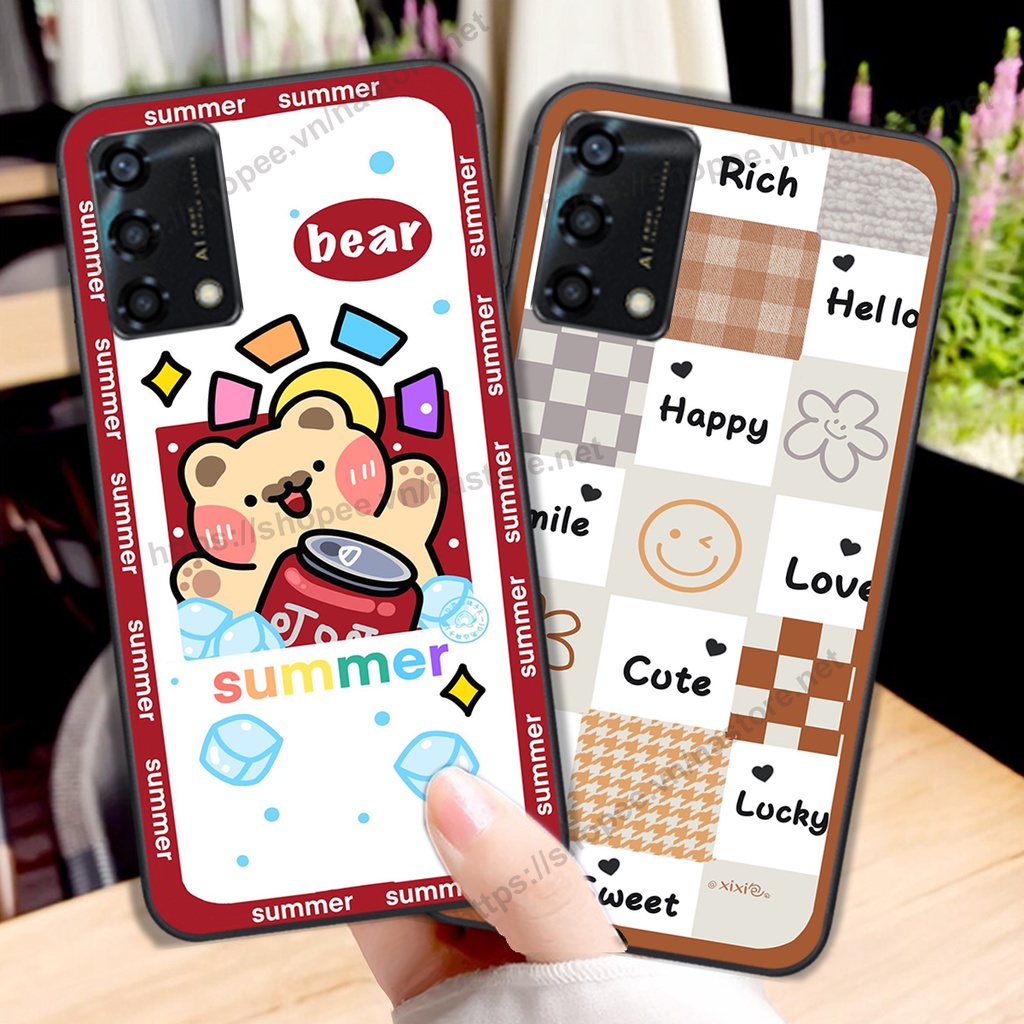 Ốp lưng Oppo A54 / A74 / A94 / A95 trái tim hình gấu cute cá tính, giá rẻ, cực bền