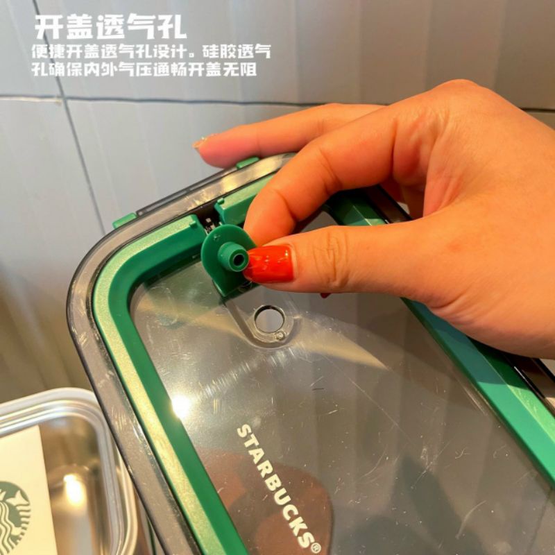 Hộp cơm giữ nhiệt 2 tầng inox nữ thần STARBUCKS,,,