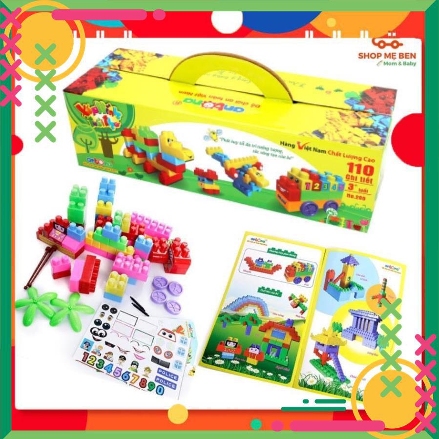 ⚡️ Bộ Đồ Chơi Xếp Hình Tuổi Thơ Antona 110 Chi Tiết Giúp Bé Phát Triển Tư Duy Sáng Tạo