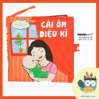 Sách vải Lalala baby kích thích phát triển đa giác quan Cái ôm diệu kỳ- kích thước 18x18cm, 12 trang