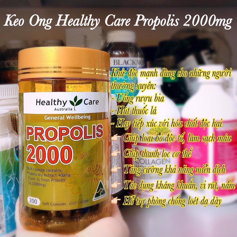 Keo Ong Dạng Viên Healthy Care Propolis 2000mg