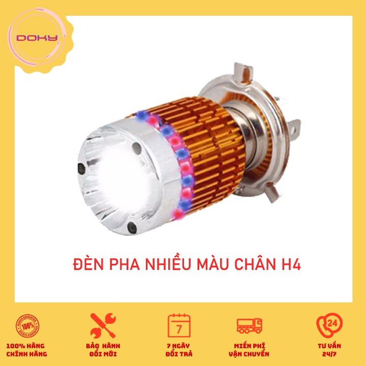 [GIÁ SỐC] Đèn 7 MÀU chân H4 siêu sáng, Đèn Led gắn cho xe ga xe số, bảo hành 3 THÁNG  (GIÁ 1 CHIẾC) - DH47M