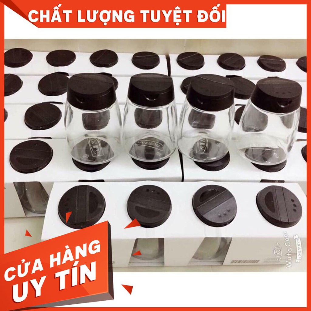 Set 4 lọ thủy tinh【Free Ship】đựng gia vị ikea hàng chuẩn công ty【Gia Dụng Giá Siêu Rẻ】