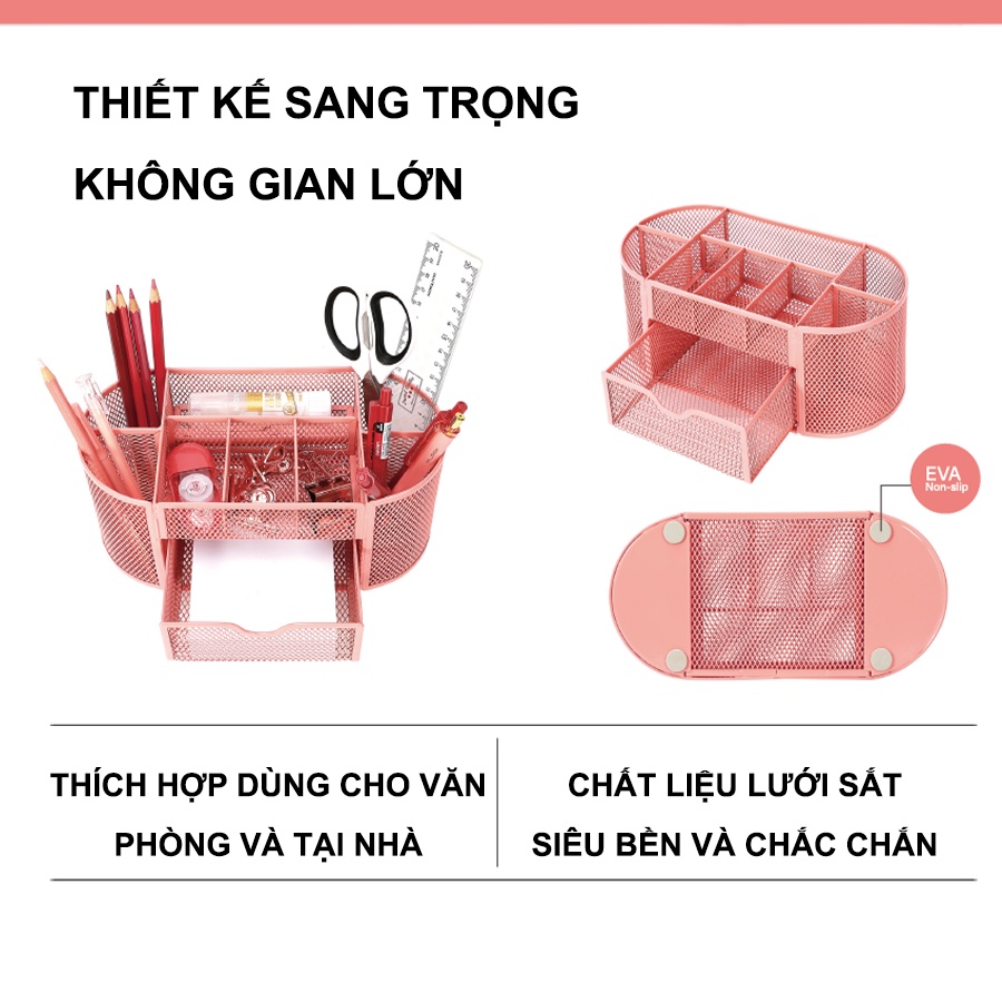 Hộp Sắt Đựng Bút, Dụng Cụ Học Tập, Đồ Trang Điểm Cao Cấp Siêu Chắc Chắn KHINSUN P020