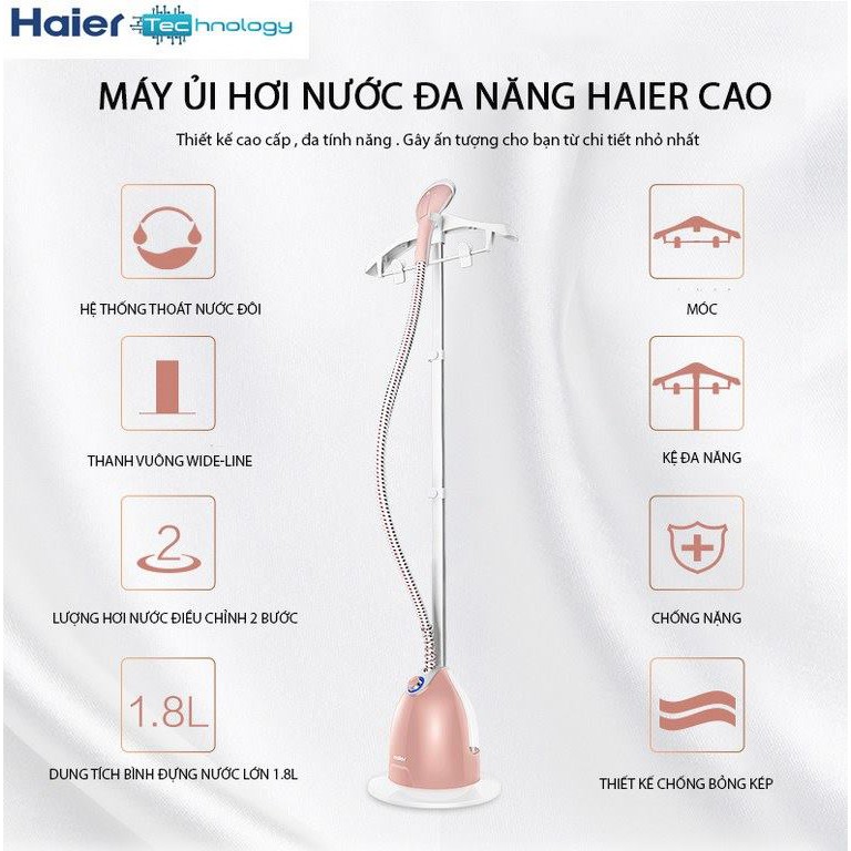 Bàn là ủi hơi nước đứng Haier cao cấp là phẳng hầu hết mọi chất liệu vải