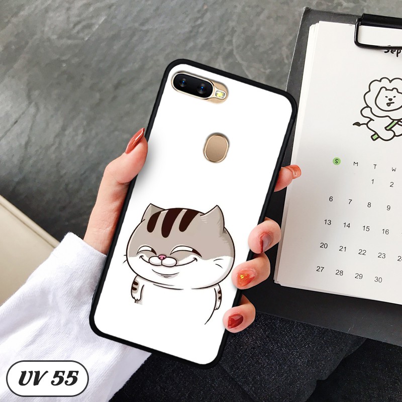 Ốp điện thoại OPPO A5S/ A7/ A12 lưng nhám viền cao su dẻo in hình