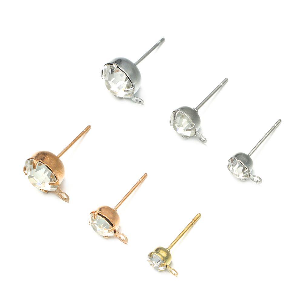 Set 50 Nút Tròn 4 / 6 / 8mm Làm Trang Sức Thủ Công