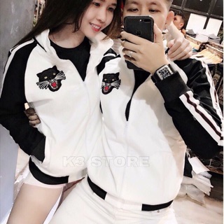 Áo khoác dù cặp phối tay hoạ tiết báo đen ak42