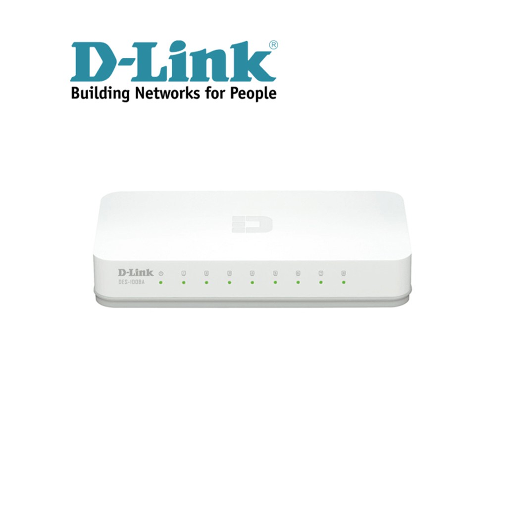 D-Link 8 cổng 10/100 Mbps Bộ chia tín hiệu Kiểm soát lưu lượng -Thiết bị chuyển mạch D-LINK DES-1008C