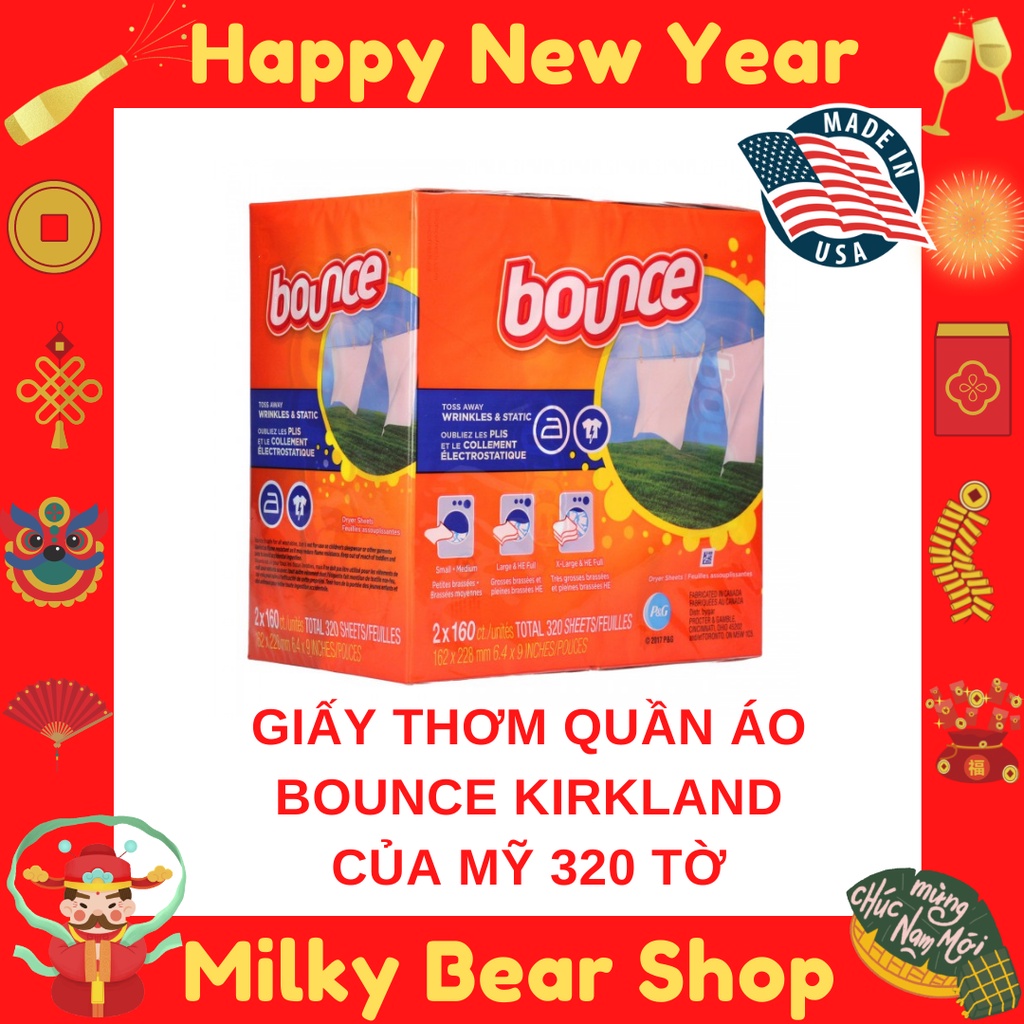 [MỸ] GIẤY THƠM QUẦN ÁO BOUNCE KIRKLAND CỦA MỸ 320 TỜ