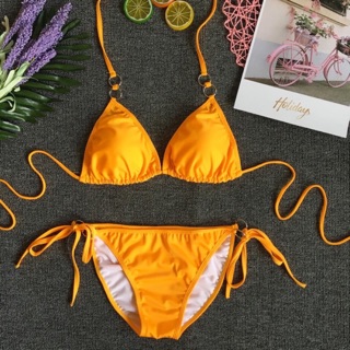 Bikini 2 mảnh basic phối khoen cột dây