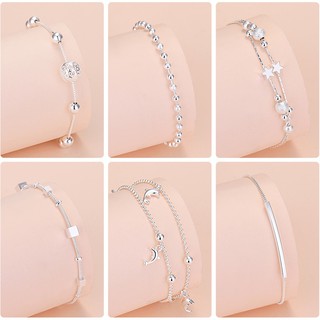 Image of 50 designs silver 925 original 20cm Cute Bracelet for women fashion jewellery korean Accessories