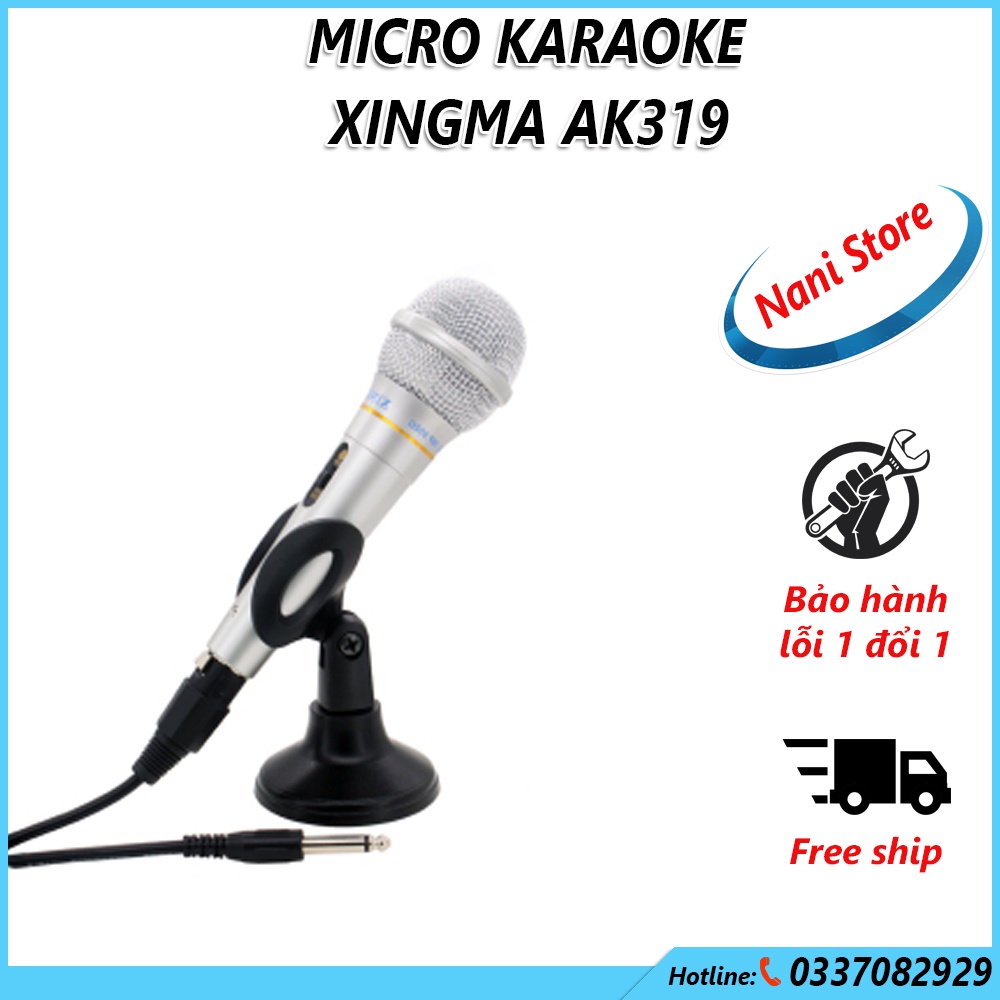 Micro karaoke Chống Hú, Micro Karaoke XINGMA AK-319 Có Dây, Mic Hát Karaoke Trên Điện Thoại , Mic Hát Karaoke