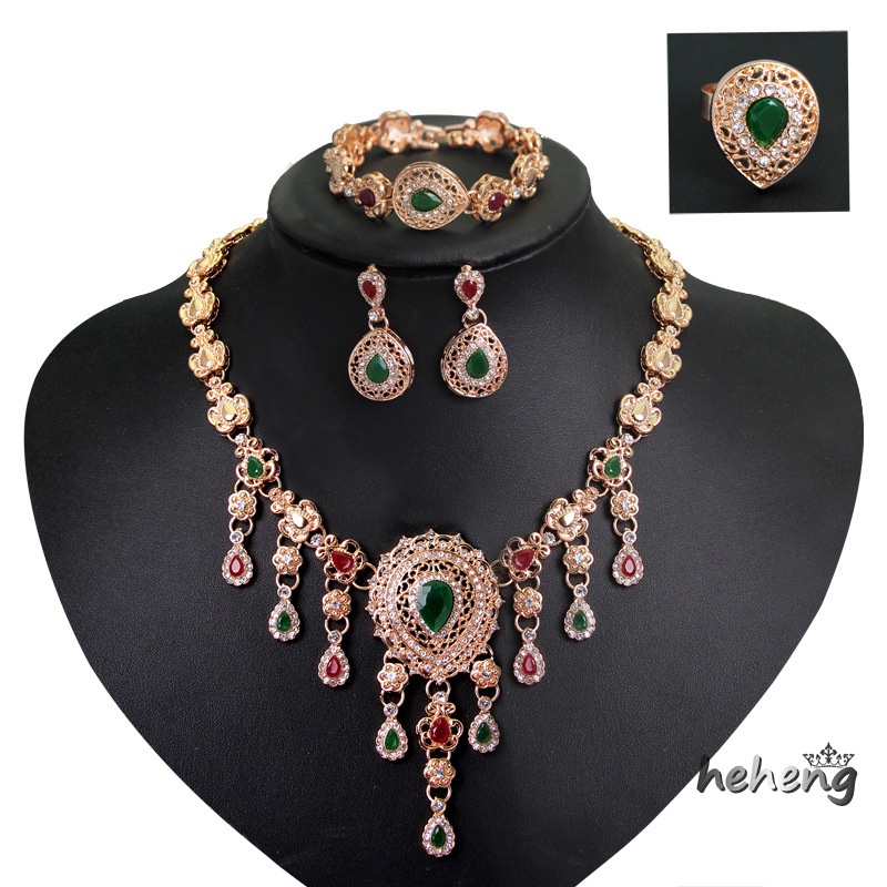 Bộ Trang Sức 4 Món Mặt Hình Giọt Nước Thời Trang Cho Nữ