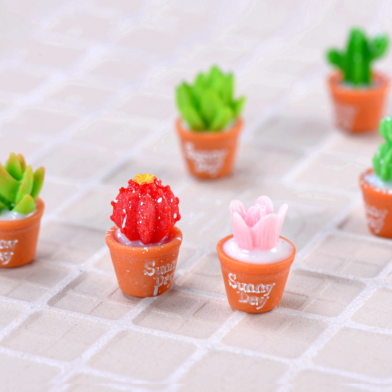 Mô hình cây xương rồng mini bằng nhựa resin dùng trang trí tiểu cảnh
