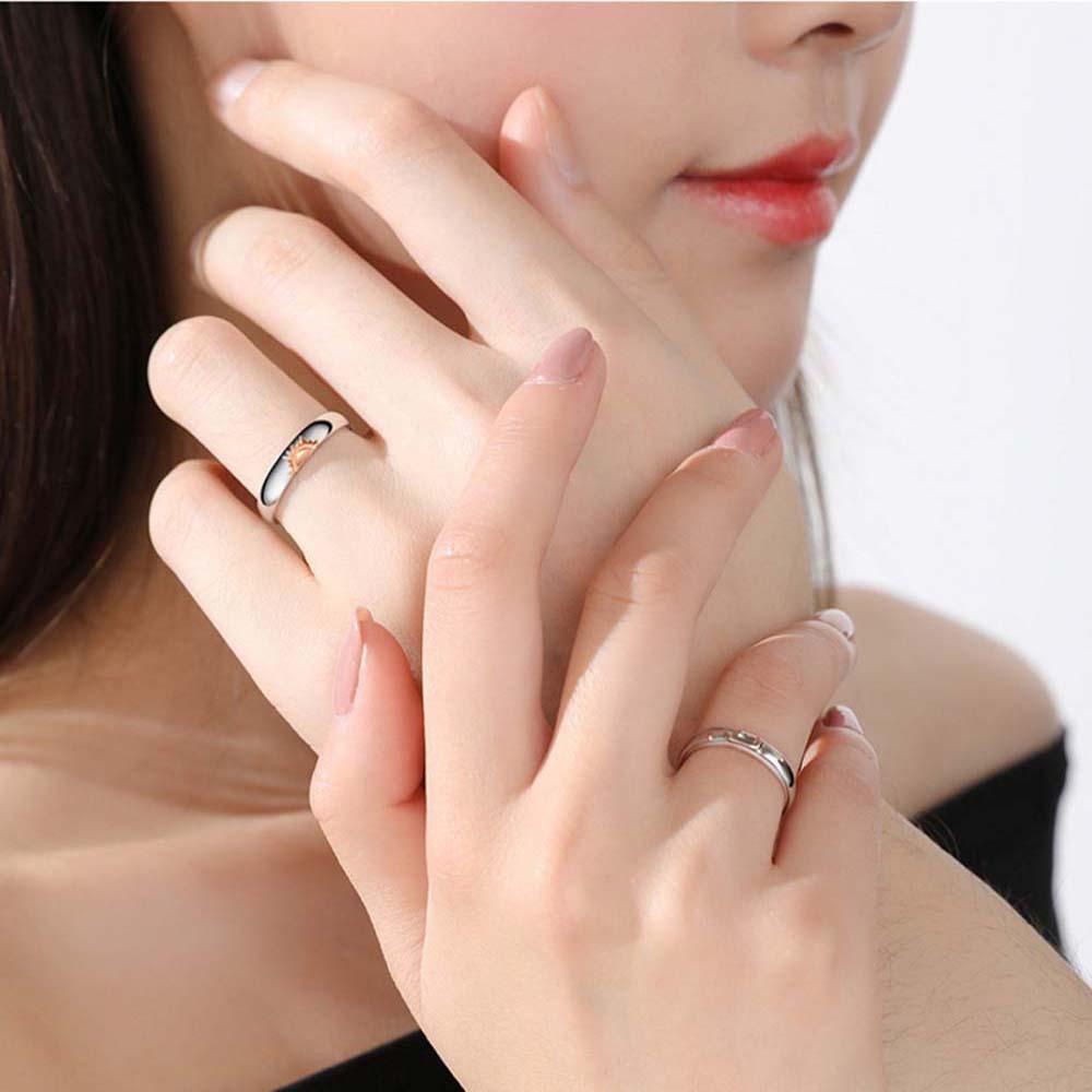 Nhẫn Hình Mặt Trăng / Ngôi Sao Có Thể Điều Chỉnh Kích Cỡ Thời Trang Dành Cho Nam