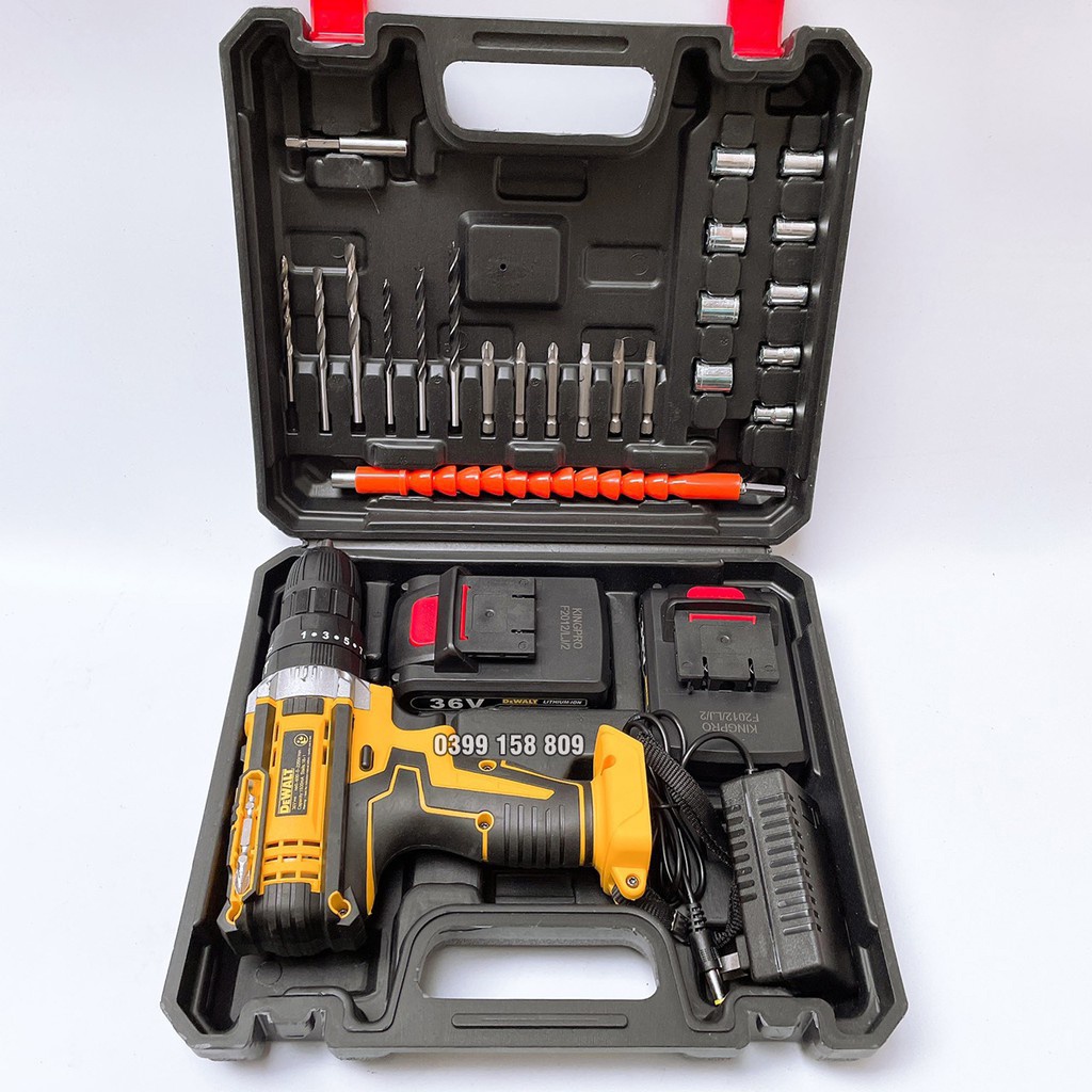 Máy khoan pin dewalt 36V  lõi đồng tặng bộ phụ kiện 24 chi tiết