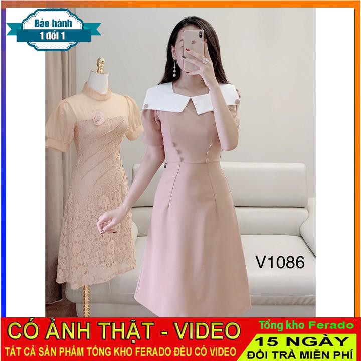 [ xả kho ] MiD Mie Design - Đầm be hàng thiết kế V1086  ảnh thật