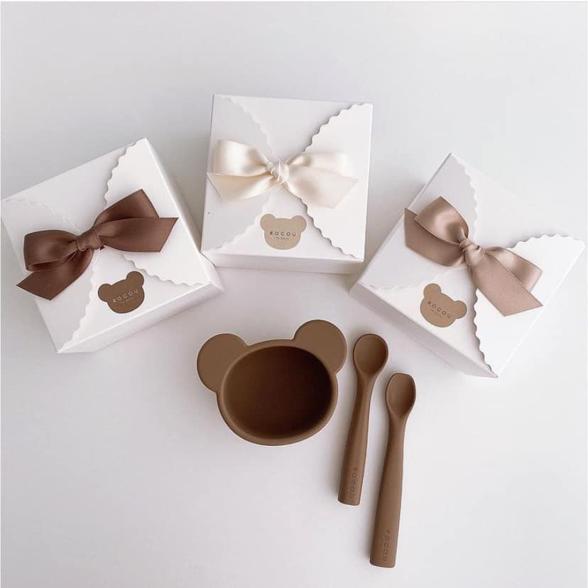 SET BÁT THÌA ĂN DẶM ROCOU HÌNH GẤU HÀN QUỐC