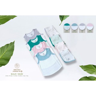 Hrnee bộ ba lỗ modal chất liệu mềm mại siêu mát cho bé