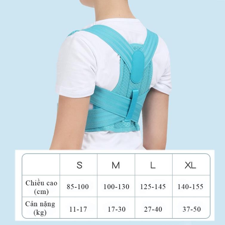 Đai Chống Gù Lưng Trẻ Em - Đai Gù Lưng Cho Học Sinh Bé Trai Bé Gái - Có Miếng Đệm Đi Kèm