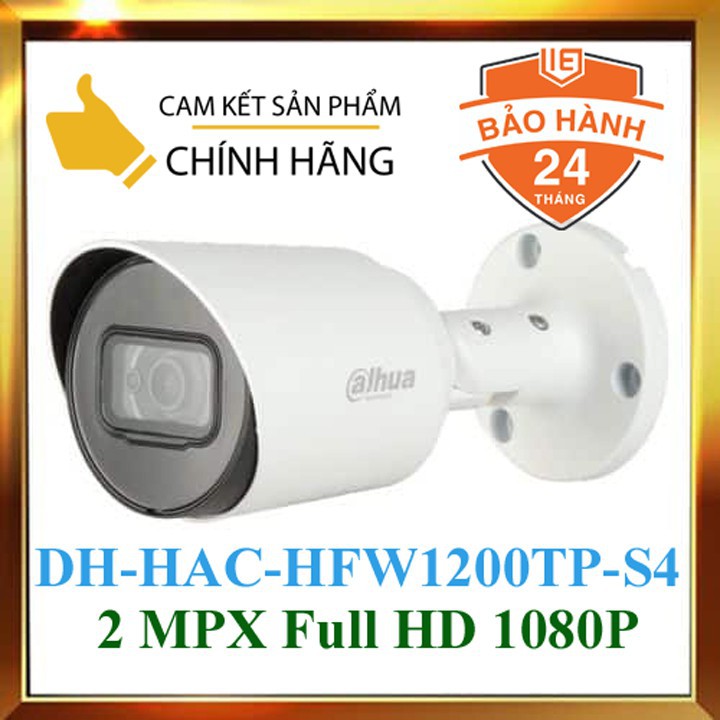 Camera thân 2MP full HD 1080P Dahua DH-HAC-HFW1200TP-S4 chính hãng DSS Việt Nam