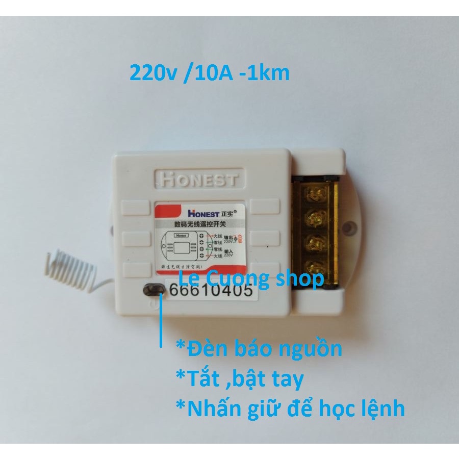 Honest HT-6805WD 220v/10A-1km Công tắc remote điều khiển từ xa ,giá tốt chất lượng tốt,hiệu suất cao bền bỉ .CÓ HỌC LỆNH