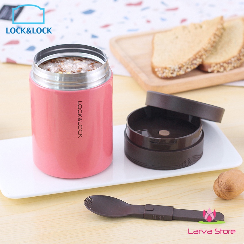 Bình giữ nhiệt Ủ cháo Food Jar Lock&Lock LHC8024 500ml màu hồng - Larva Store
