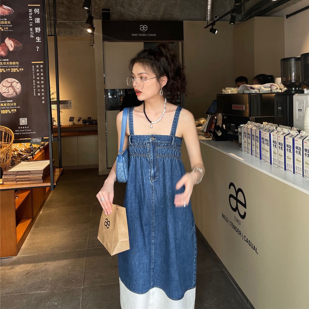 ✜✈Đầm Denim Dáng Chữ a Thời Trang Mùa Hè Mới 2021 Cho Nữ