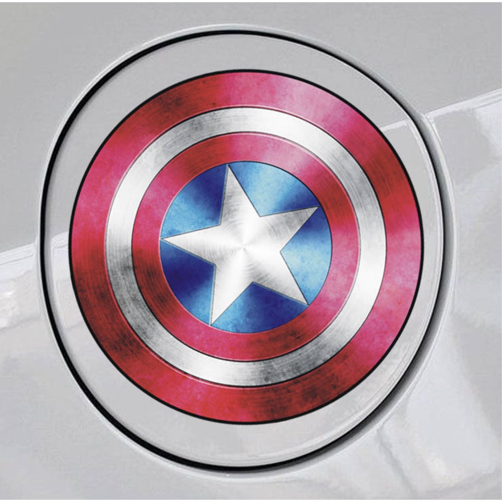 Sticker transfer hình dán trang trí Xe hơi Ô tô STICKER FACTORY - CAPTAIN AMERICA LOGO KHIÊN size 11cm