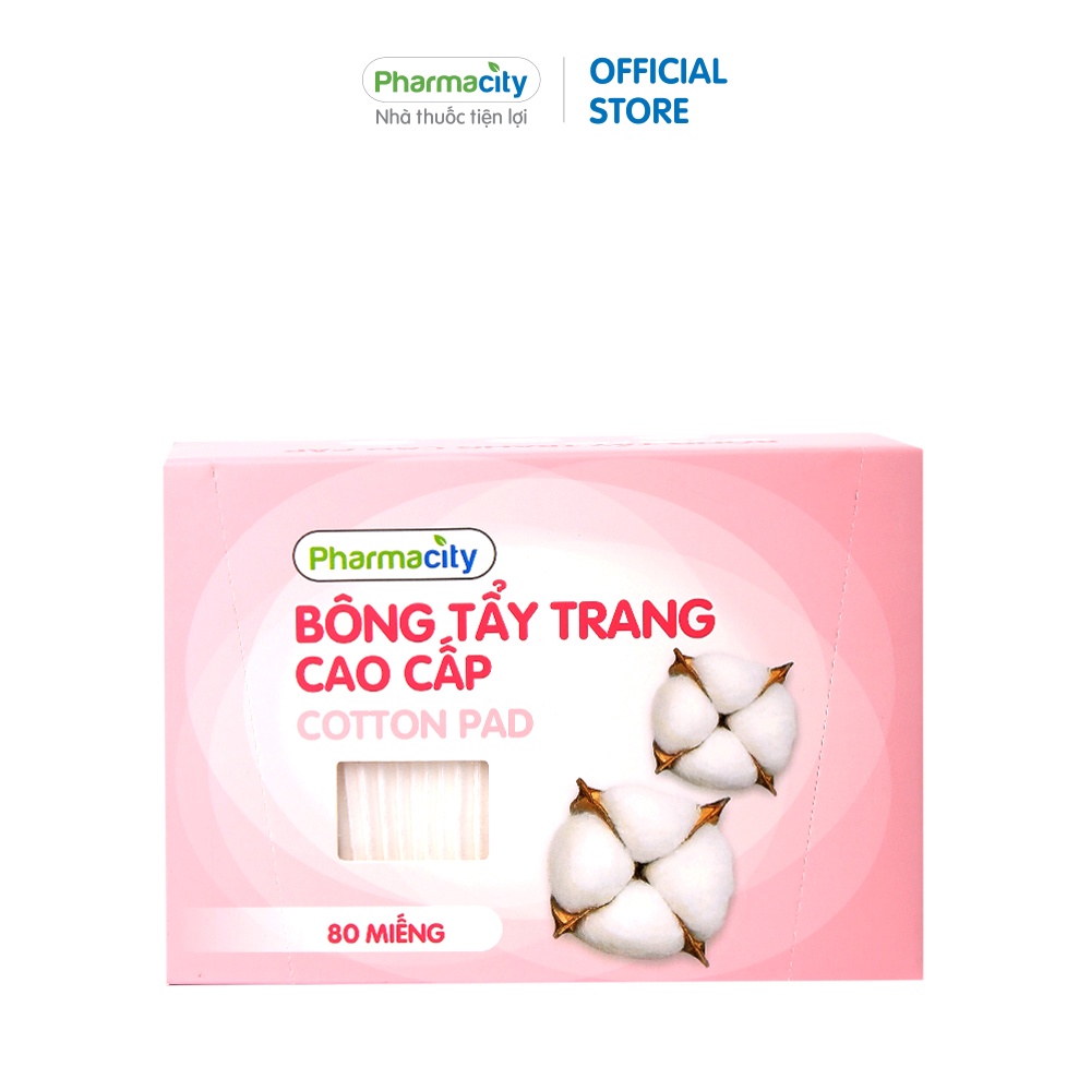 Bông tẩy trang cao cấp Pharmacity (80 miếng/hộp)