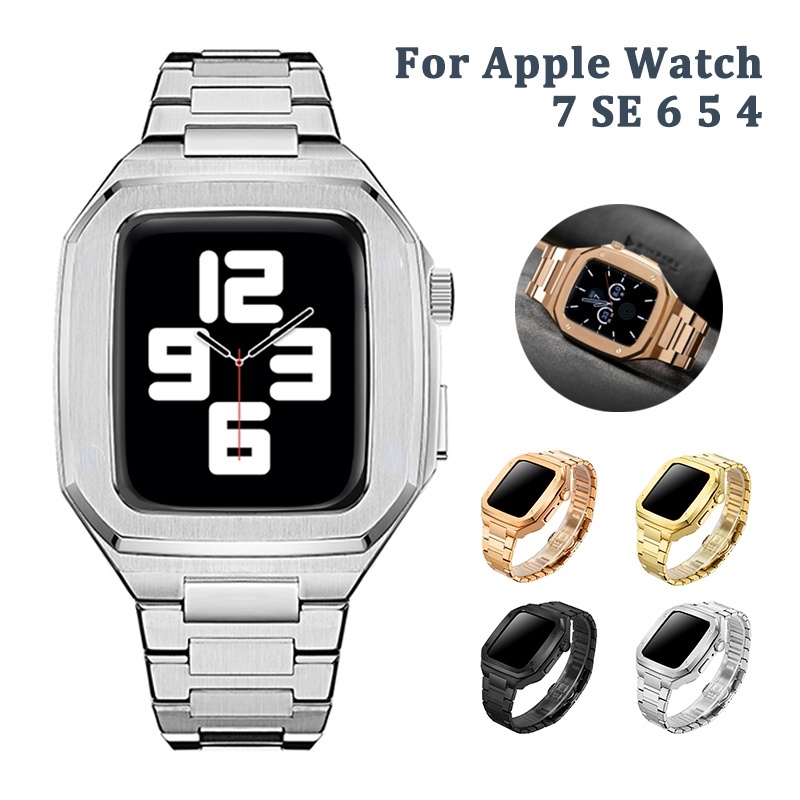 Khung Viền Kim Loại Cho Đồng Hồ Thông Minh Apple Watch 8 7 SE 6 5 4 IWatch 45mm 44mm 42mm