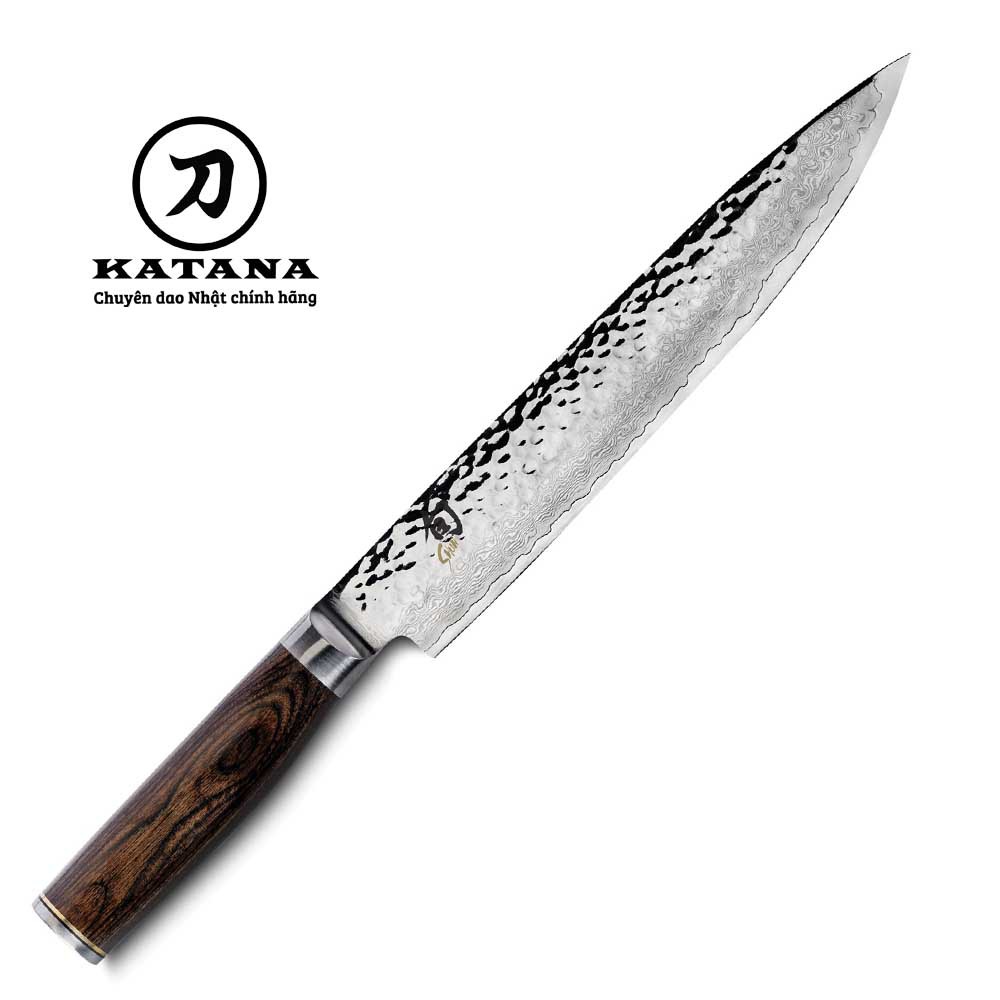 Dao bếp Nhật cao cấp Shun Premier Slicing - Dao thái lát thép Damascuss 69 lớp TDM0704 (240mm)