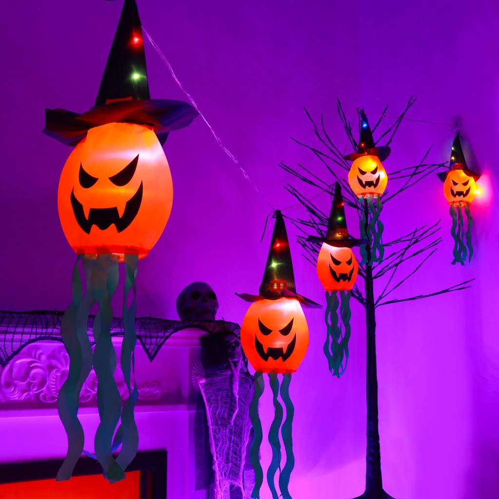 Đèn LED Hình Quả Bí Ngô Trang Trí Halloween