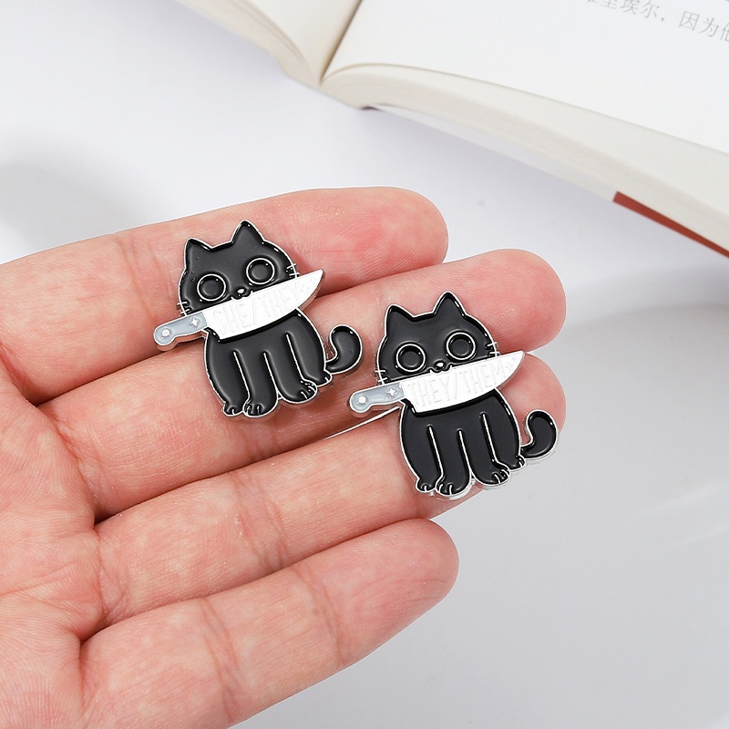 Ghim Cài Áo Hình Mèo Đen 5 Kiểu Dáng Dễ Thương