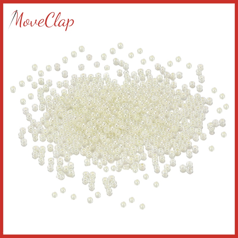 [giá giới hạn] 9000Pcs Glass Seed Beads Small Spacer Bead Necklace Jewelry Finding White